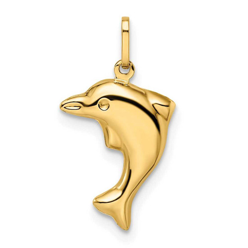 Image of 14K Yellow Gold Madi K Polished 3-D Dolphin Pendant