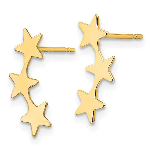 Image of 15mm 14K Yellow Gold Madi K Polished 3-Star Post Earrings