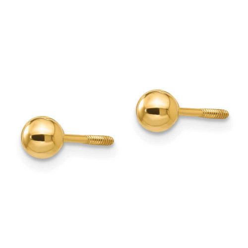 Image of 4mm 14K Yellow Gold Madi K Polished 4mm Ball Screwback Earrings