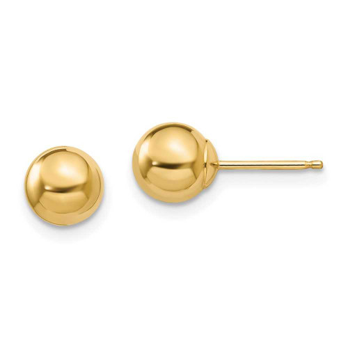 Image of 6mm 14K Yellow Gold Madi K Polished 6mm Ball Post Earrings