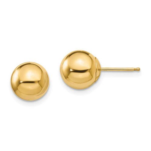 Image of 8mm 14K Yellow Gold Madi K Polished 8mm Ball Post Earrings