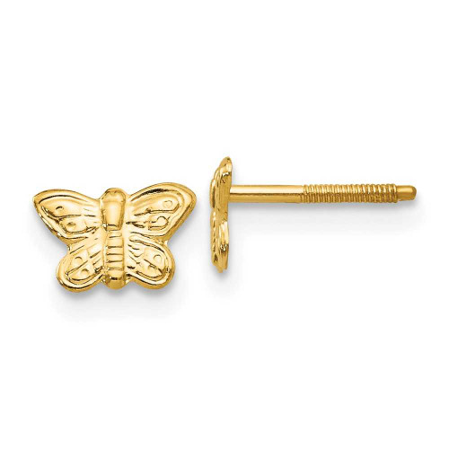 Image of 5mm 14K Yellow Gold Madi K Polished Butterfly Screwback Earrings