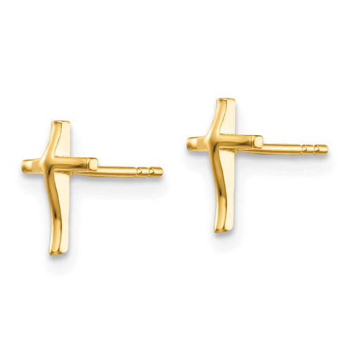 Image of 8mm 14K Yellow Gold Madi K Polished Cross Post Earrings SE2332