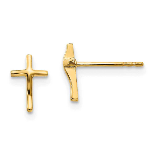 Image of 8mm 14K Yellow Gold Madi K Polished Cross Post Earrings SE2332