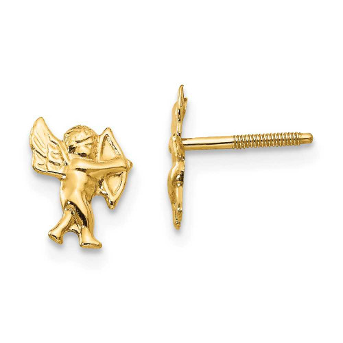 Image of 8mm 14K Yellow Gold Madi K Polished Cupid Screwback Earrings