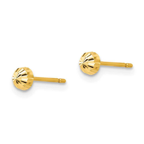 Image of 3mm 14K Yellow Gold Madi K Shiny-Cut 3mm Half-Ball Post Earrings