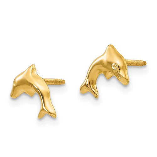 Image of 8mm 14K Yellow Gold Madi K Small Dolphin Earrings