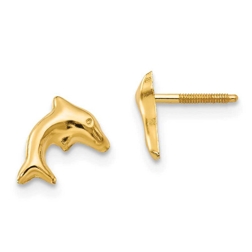 Image of 8mm 14K Yellow Gold Madi K Small Dolphin Earrings