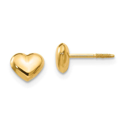 Image of 6mm 14K Yellow Gold Madi K Small Puffed Heart Earrings SE434