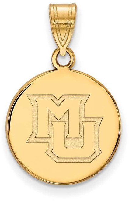 Image of 14K Yellow Gold Marquette University Medium Disc Pendant by LogoArt