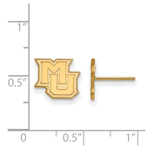 14K Yellow Gold Marquette University X-Small Post Earrings by LogoArt