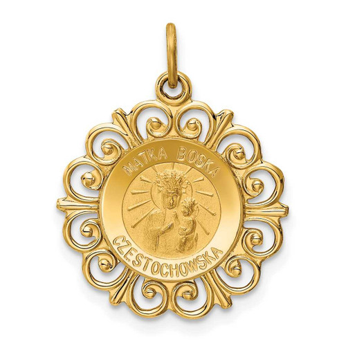 Image of 14K Yellow Gold Matka Boska Medal Charm XR656