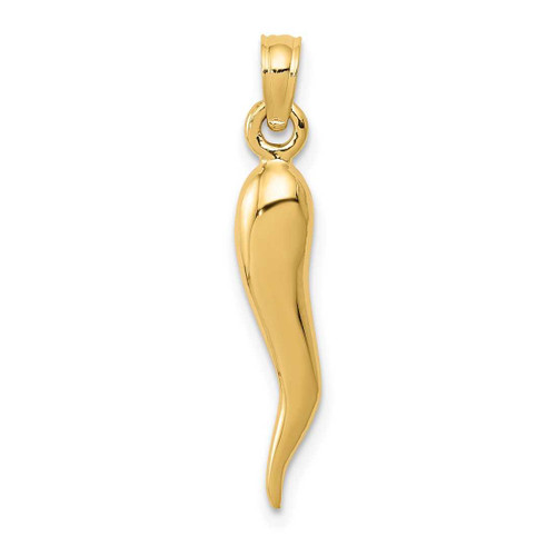 Image of 14K Yellow Gold Medium Italian Horn Pendant