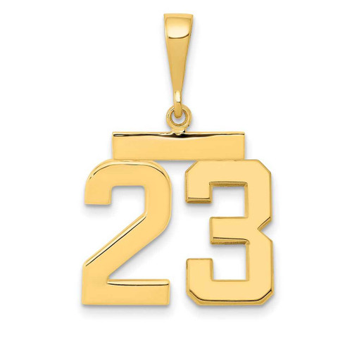 Image of 14K Yellow Gold Medium Polished Number 23 Pendant MP23