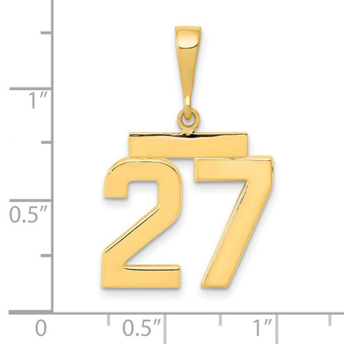 Image of 14K Yellow Gold Medium Polished Number 27 Pendant MP27