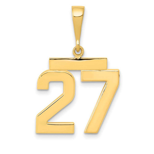 Image of 14K Yellow Gold Medium Polished Number 27 Pendant MP27