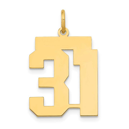Image of 14K Yellow Gold Medium Polished Number 31 Charm LM31