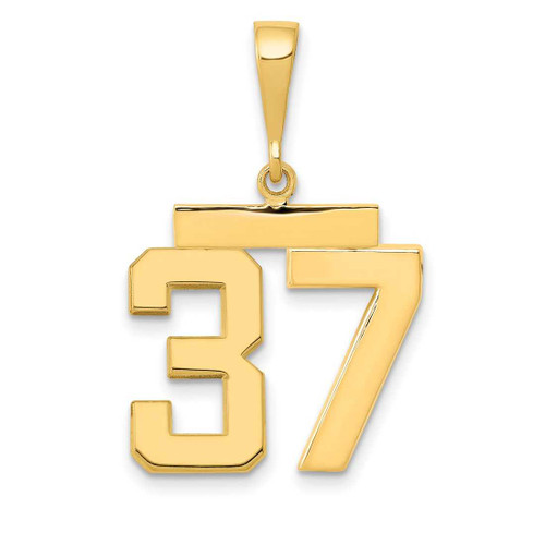 Image of 14K Yellow Gold Medium Polished Number 37 Pendant MP37