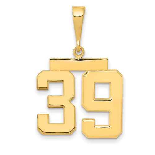 Image of 14K Yellow Gold Medium Polished Number 39 Pendant MP39