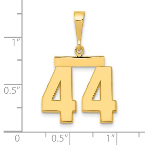 Image of 14K Yellow Gold Medium Polished Number 44 Pendant MP44