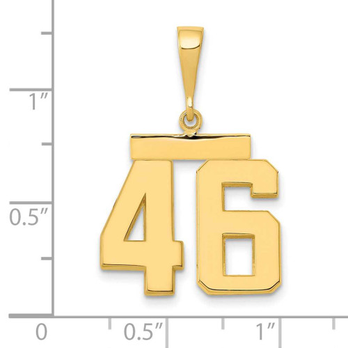 Image of 14K Yellow Gold Medium Polished Number 46 Pendant MP46