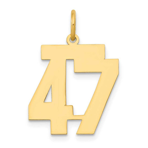 Image of 14K Yellow Gold Medium Polished Number 47 Charm LM47