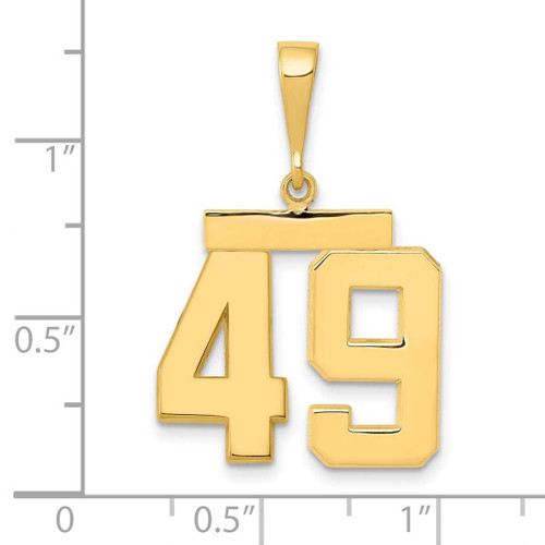 Image of 14K Yellow Gold Medium Polished Number 49 Pendant MP49