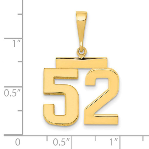 Image of 14K Yellow Gold Medium Polished Number 52 Pendant MP52