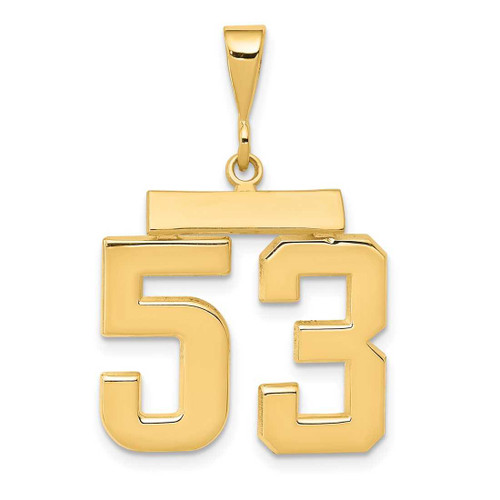 Image of 14K Yellow Gold Medium Polished Number 53 Pendant MP53