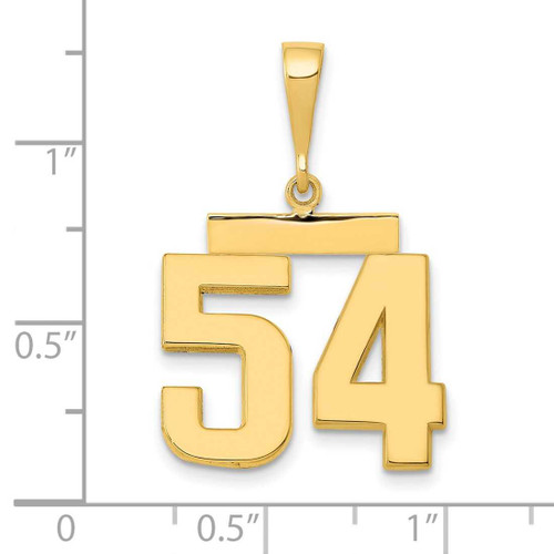 Image of 14K Yellow Gold Medium Polished Number 54 Pendant MP54