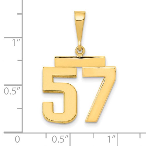 Image of 14K Yellow Gold Medium Polished Number 57 Pendant MP57