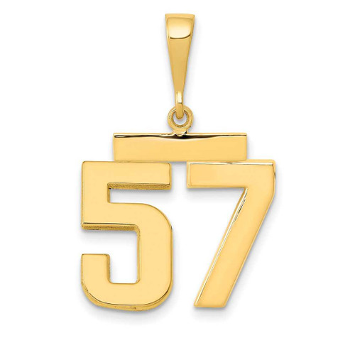 Image of 14K Yellow Gold Medium Polished Number 57 Pendant MP57