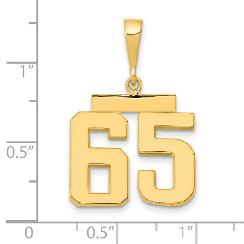 Image of 14K Yellow Gold Medium Polished Number 65 Pendant MP65