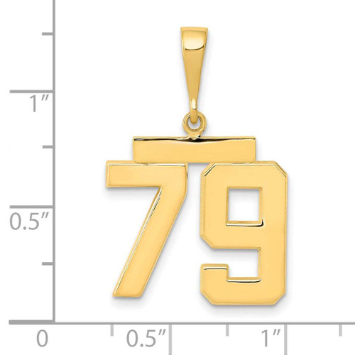 Image of 14K Yellow Gold Medium Polished Number 79 Pendant MP79