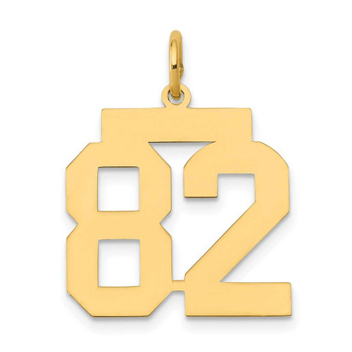 Image of 14K Yellow Gold Medium Polished Number 82 Charm LM82