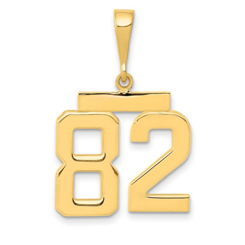 Image of 14K Yellow Gold Medium Polished Number 82 Pendant MP82