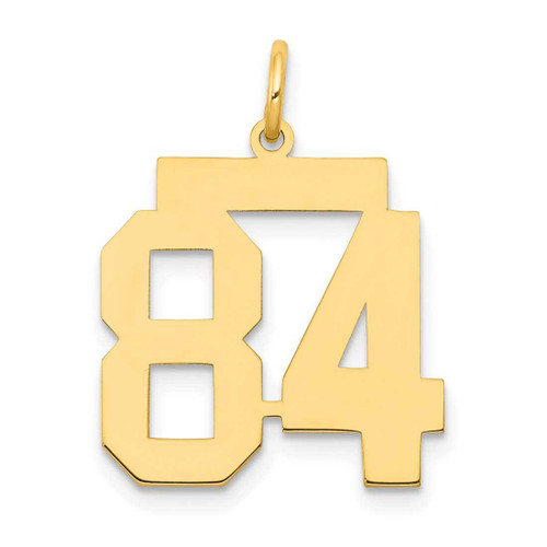 Image of 14K Yellow Gold Medium Polished Number 84 Charm LM84