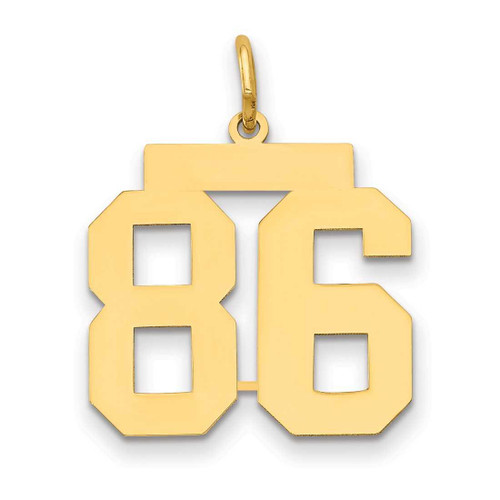 Image of 14K Yellow Gold Medium Polished Number 86 Charm LM86