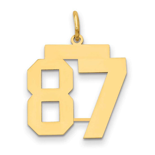 Image of 14K Yellow Gold Medium Polished Number 87 Charm LM87
