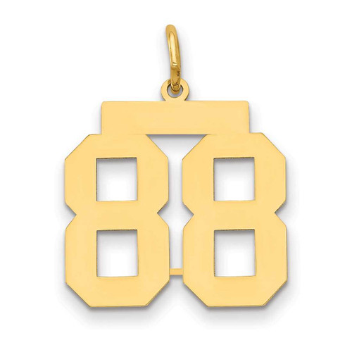 Image of 14K Yellow Gold Medium Polished Number 88 Charm LM88