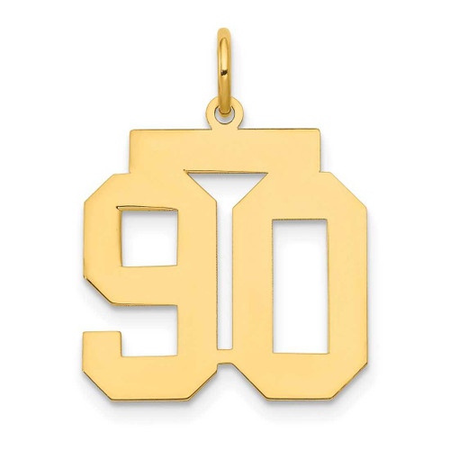 Image of 14K Yellow Gold Medium Polished Number 90 Charm LM90
