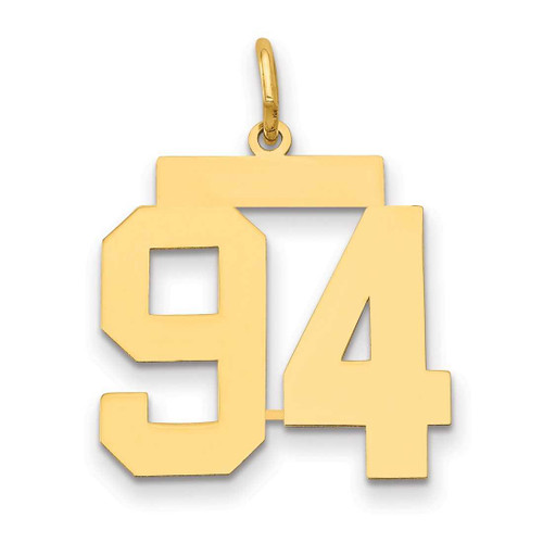 Image of 14K Yellow Gold Medium Polished Number 94 Charm LM94
