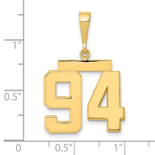 Image of 14K Yellow Gold Medium Polished Number 94 Pendant MP94