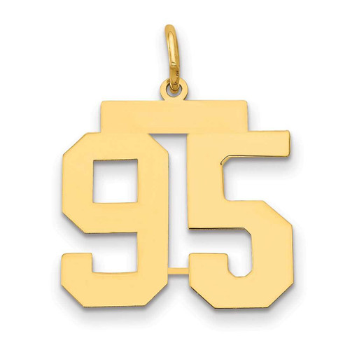 Image of 14K Yellow Gold Medium Polished Number 95 Charm LM95