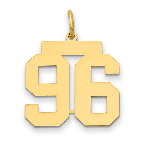 Image of 14K Yellow Gold Medium Polished Number 96 Charm LM96