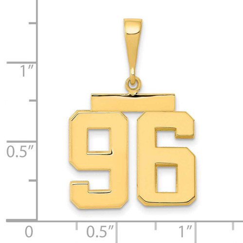 Image of 14K Yellow Gold Medium Polished Number 96 Pendant MP96