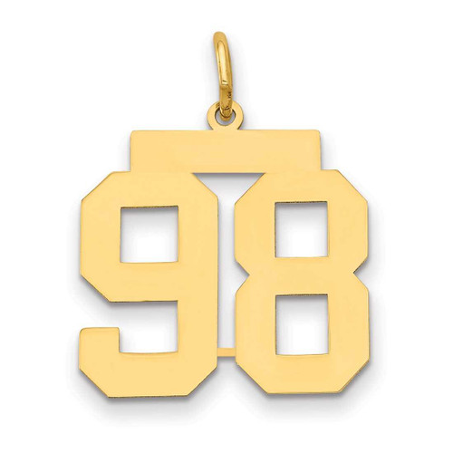 Image of 14K Yellow Gold Medium Polished Number 98 Charm LM98