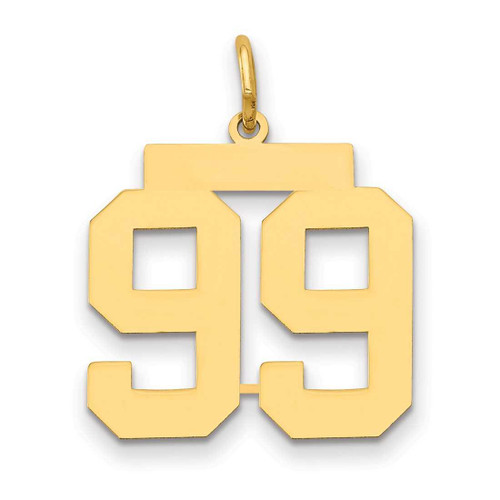 Image of 14K Yellow Gold Medium Polished Number 99 Charm LM99