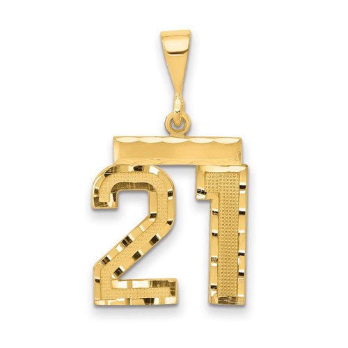 Image of 14K Yellow Gold Medium Shiny-Cut Number 21 Charm