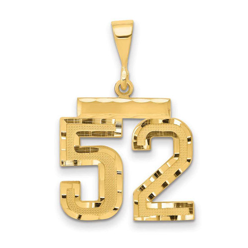 Image of 14K Yellow Gold Medium Shiny-Cut Number 52 Charm